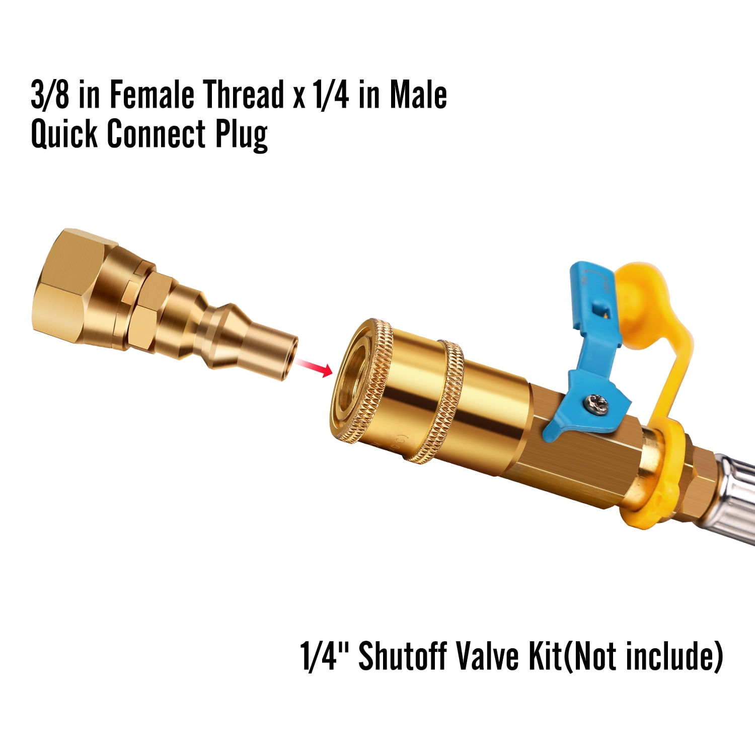 1//4/” Quick Connect Water Tube Fitting Combo Push in to Connect,Pack of 10（Ball Valve+Y+L+I+T Type）