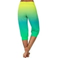 thumbnail image 5 of Scyoekwg Lightweight Capris for Women Lightweight Mid Waist Capris Joggers Workout Athletic Yoga Pants Ladies Capris Trendy Casual Comfy Loose Summer Gradient Color Pants (Green,M), 5 of 6