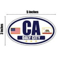 thumbnail image 3 of Flag of California / American Flag Oval 3M Vinyl Bumper Sticker Decal | Navy & Gold Daly City, CA Sticker Vinyl Decal, 3 of 3