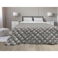 thumbnail image 1 of Flower Down Alternative Comforter, Summer Season Illustration with Blooming Petals with Ornate Swirls and Stars, Microfiber Quilt for All Season, 5 Sizes, Orange Dark Blue, by Ambesonne, 1 of 3