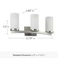 thumbnail image 6 of Design House Desta Modern 22" Satin Nickel 3-Light Dimmable Vanity Light with Frosted Glass, 6 of 9
