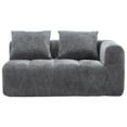 thumbnail image 2 of Chenille Loveseat Sofa, Minimalist Modular Couches Sleeper for Living Room Bedroom Apartment Lounge (Gray), 2 of 11