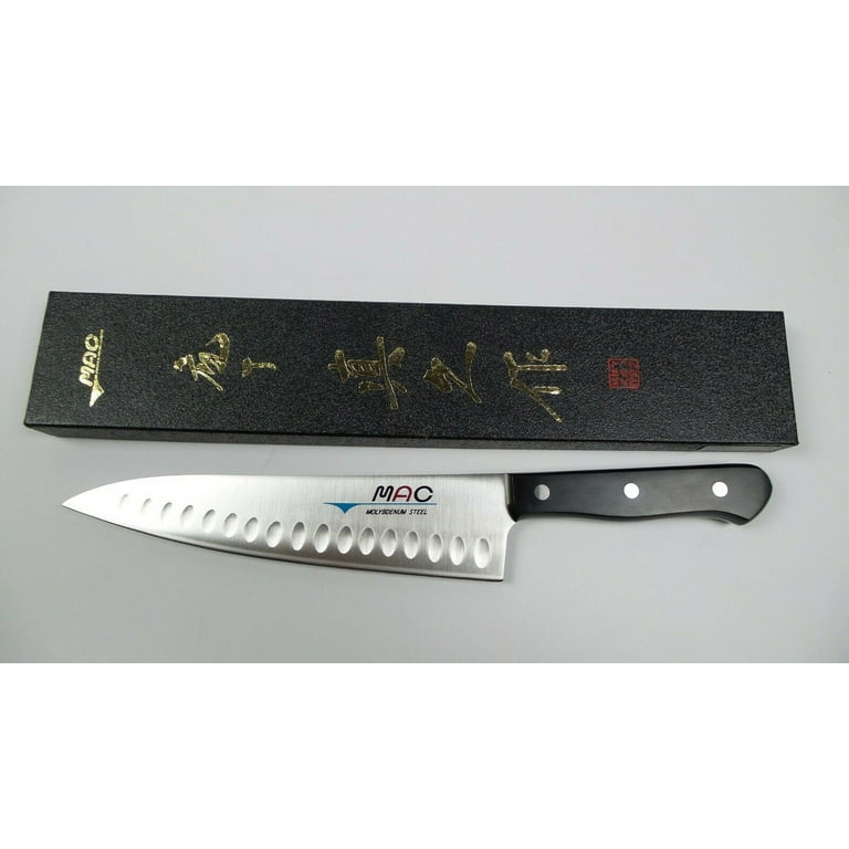 mac knife th-80 series hollow edge chef's knife, 8-inch, 8 inch, silver