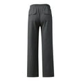 thumbnail image 6 of BODOAO Womens Casual Cotton Linen Pants Lightweight Summer Relax Fit Elastic Waist Plus Size Solid Lounge Long Trousers Solid Color Loose Pockets Elastic Belt Waist Pants Long Trousers Dark Grey 5Xl, 6 of 6