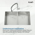 thumbnail image 5 of COZY Black Stainless Steel Kitchen Sink, Drop In Double Bowl, Undermount Handmade Sink in Matte Black, with US Standard Drain and Hook., 5 of 11