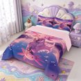 thumbnail image 2 of Manfei 3D Print Axolotl Full Size Comforter Sets,Colorful Salamander Bedding Comforter Set,Pink Reversible,3-Piece,1 Comforter and 2 Pillowcases, 2 of 7