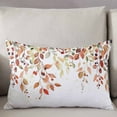 thumbnail image 3 of Fall Leaves Throw Pillow Cover 20 x 36 Inch Decorative Pillow Cover Country Watercolor Orange Eucalyptus Plants Lumbar Pillowcase Seasonal Rectangle Cushion Case for Couch Sofa Bed Living Room, 3 of 7