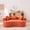 Orange + Foam+Spring, variant on Self-Inflating No-Assembly Sofa – Modern Low-Back Crescent Loveseat in Grey Chenille