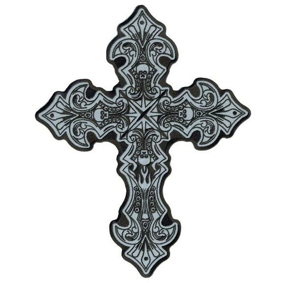 Hot Leathers PPB1217 Reflective Crucifix 9" x 11" Patch