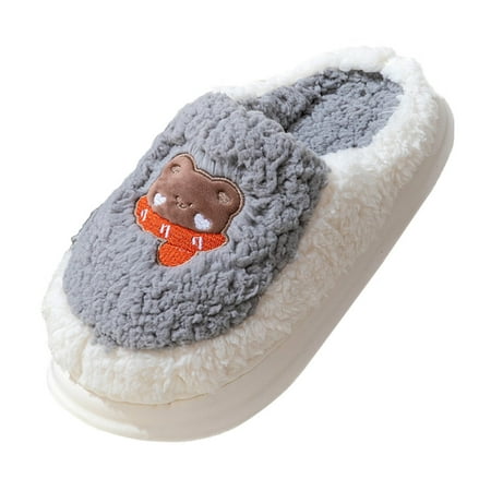 

Mens Slippers Men Slippers Autumn And Winter Indoor And Outdoor Simple Fashion Warm Thick Bottom Comfortable Flat Slip On Slippers for Men Cotton Grey 43