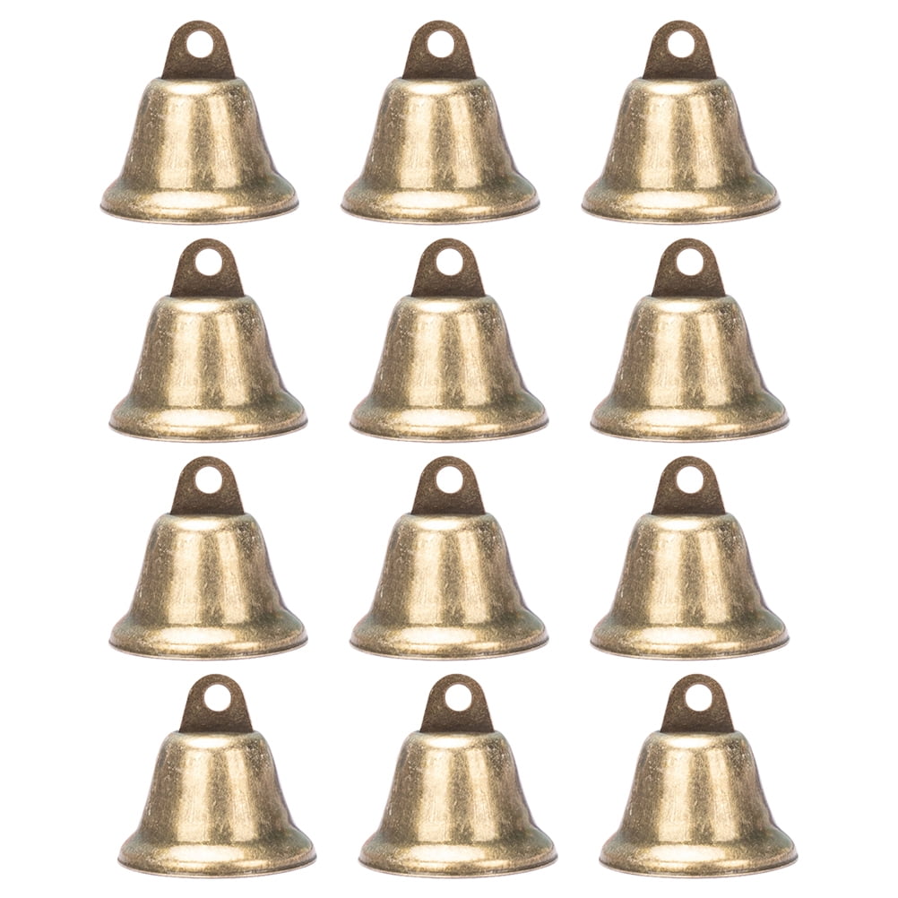 20Pcs Iron Bell Pendant DIY Manual Bell HandShake Bell Open Bell Decor (Bronze)