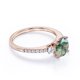 thumbnail image 3 of JeenMata Anillo de Compromiso de 1,5 Quilates con Forma Redonda de 4 Puntas Pavé de Ágata Verde Musgo Dendrítica Natural Transparente y 3 Piedras de Moissanita en Baño de Oro Rosa de 18 K sobre Plata, 3 of 6