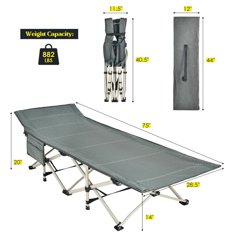 Aimee Lii 28.5 Inch Extra Wide Sleeping Cot for Adults with Carry Bag, Outdoor Folding Camping Bed for Sleeping Hiking Travel, Gray Aimee Lii 28.5 Inch Extra Wide Sleeping Cot for Adults with Carry Bag, Outdoor Folding Camping Bed for Sleeping Hiking Travel, Gray