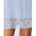 thumbnail image 4 of Bali Breathe Nightgown Chemise, Lace Trim Silver Satin L Women's, 4 of 5
