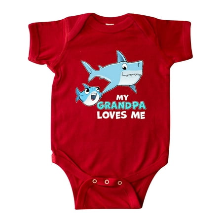 

Inktastic My Grandpa Loves Me with Cute Sharks Gift Baby Boy or Baby Girl Bodysuit