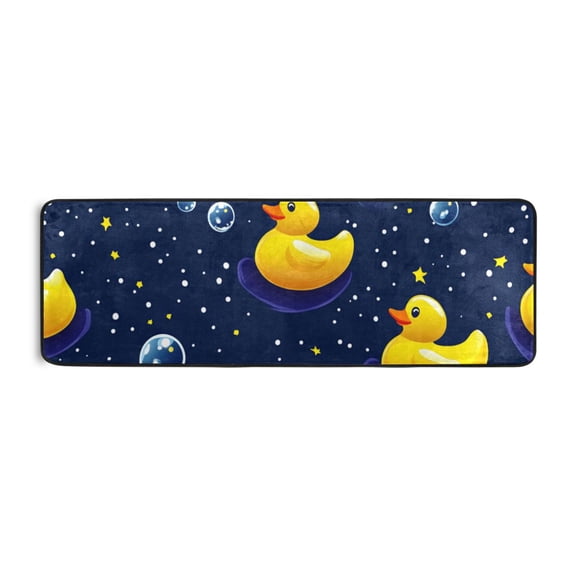 Yellow Ducks with Bubbles Runner Rug for Hallways Kitchen Non Slip 2'x 6' Washable Hall Carpet for Bedroom Entryway Laundry Room