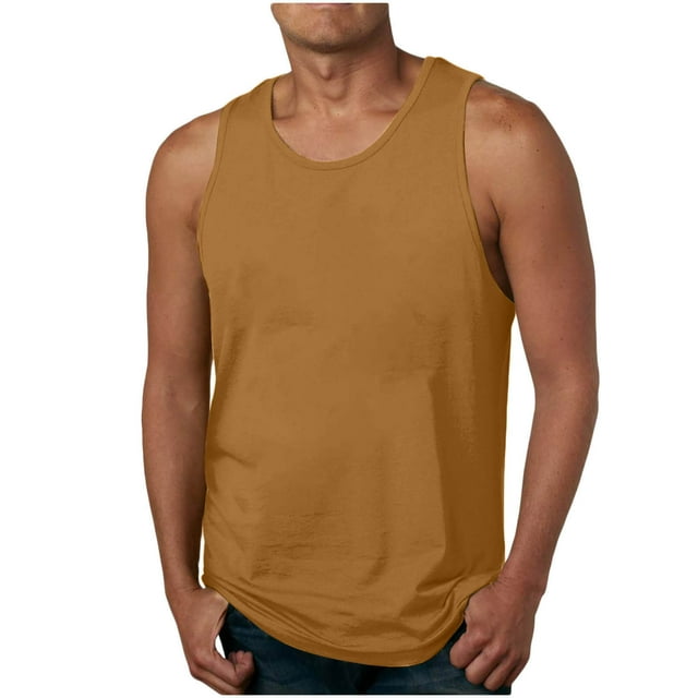 pstuiky Camiseta sin mangas para hombre, Jersey deportivo informal de cuello redondo con estampado degradado para hombre Camisas de hombre l