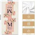 thumbnail image 2 of Spring Pink Flowers Personalized Wreath Kitchen Towels | Custom Tea Towel | Family Name Dish Towel | Kitchen Decor | Hand Towel | Housewarming Gift Monogram Dishcloth, 2 of 6