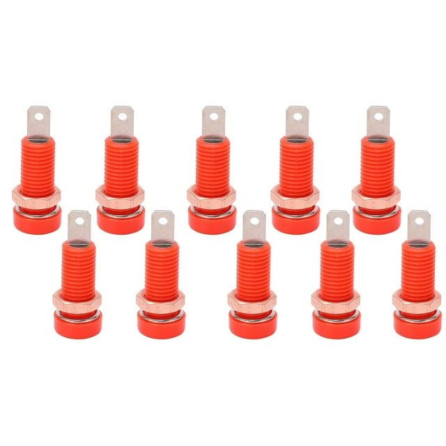 HUGFEGWE 10 Pcs Prise Banane 4mm Femelle, Panneau de Connecteur pour Instrument Électronique (Rouge) CA919-123363