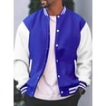 thumbnail image 2 of xiaxaixu Men's Spring Autumn Casual Coat Long Sleeve Lapel Button Up Contrast Color Baseball Jacket, 2 of 8