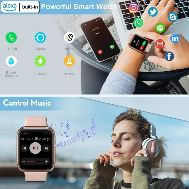 Montre connectée Bluetooth etanche avec écouteurs pour hommes