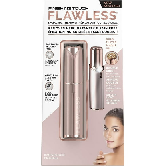 Flawless Facial Hair Remover | Gold Plated Shaver – Electric Painless Face Care Mini Hair Remover