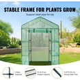thumbnail image 4 of REKHH  Walk-in Green House, 55.5 x 29.3 x 80.7 inch, Portable Greenhouse with Shelves, High Strength PE Cover with Roll-up Zipper Door and Steel Frame, Set Up in Minutes, for Planting and Storage, 4 of 8