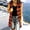 Orange hooded plaid vest women a1, variant on Women's Hooded Sleeveless Mid-Length Button Down Plaid Vest Casual Loose Fit Lightweight Outerwear Fall Winter Clothes, Orange M