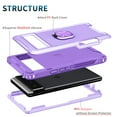 thumbnail image 5 of SaniMore for Google Pixel 6 6.4" Magnetic Case, Rugged PC & TPU Bumpers with Car Mount & Ring Kickstand Heavy Duty Full Body Protective Case for Google Pixel 6 Women Men, Purple, 5 of 9