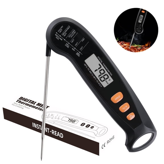 Instant Read Meat Thermometer Digital – Food Thermometer for Grilling and Cooking, Kitchen Gadget with Probe for BBQ, Turkey, Candy, Liquids, Beef