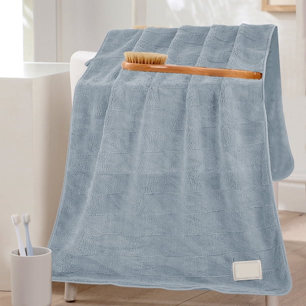 Toalla De Baño De Terciopelo, Suave, Absorbente Y De Secado Rápido, Tejido Grueso Y Afelpado, Secado Suave Para El Baño Y La Ducha, Color Azul
