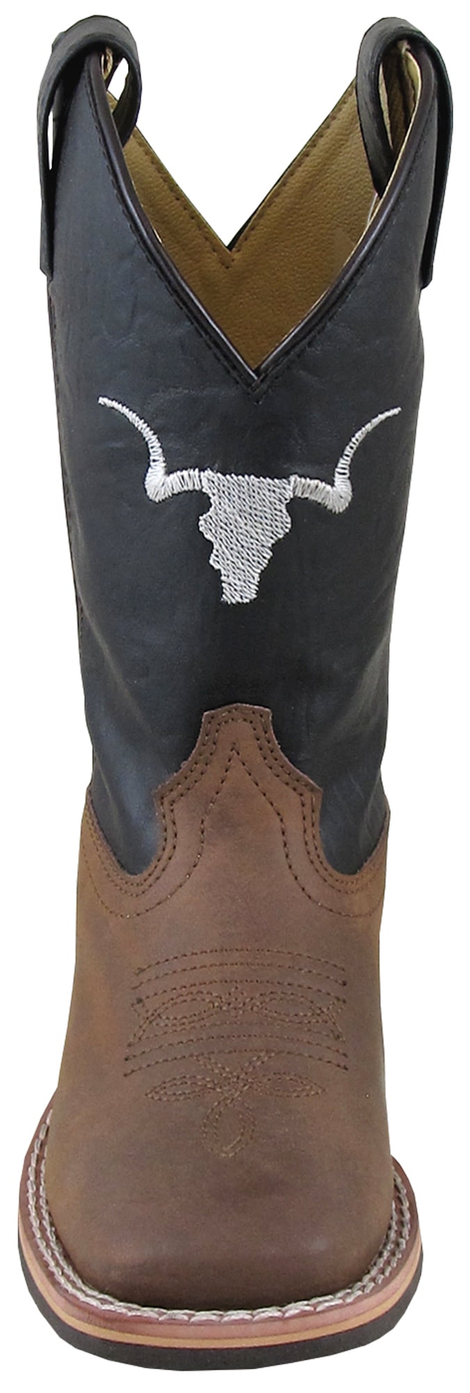 Square Toe 1702Y Smoky Mountain Youth Boys' The Bull Cowboy Boot 