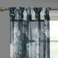 thumbnail image 3 of Madison Park Simone Printed Floral Twist Tab Top Voile Sheer Curtain in Navy, 50"x84", 3 of 8