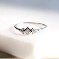 thumbnail image 3 of vylahjewellery Minimalist Princess Cut Rings Handmade Jewelry Plated White Gold Diamond with Side Cluster Stone Engagement Rings, 3 of 8