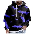 thumbnail image 2 of CONZONE Halloween Mens Hoodies Long Sleeve Hallowmas Pullover Hoodie for Men Funny Bat Graphic Hooded Sweatshirts With Pocket, 2 of 4