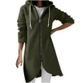 thumbnail image 2 of Aloohaidyvio Jackets for Women,Womens Hoodie Zipper Coat Long Sleeve Sweatshirts Pockets Irregular Hem Long Tops, 2 of 6