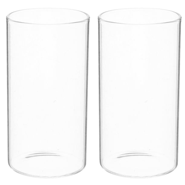 2 portavelas cilíndricos de vidrio transparente de 120 ml, decorativos, para el hogar, bodas y centros de mesa