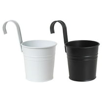 LEORX 2Pcs Iron Hanging Plant Pot with Hook for Balcony and Office Decor