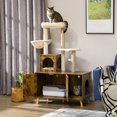 thumbnail image 2 of PawHut Litter Box Enclosure with Cat Tree Tower, Condo, Scratching Posts, 2 of 10