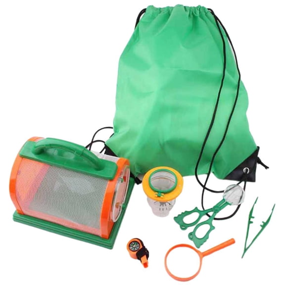 Kit 7 piezas para niños, kit de explorador libre, red de mariposas naranja, excelentes juguetes para niños y niñas, jug CUTICAT atrapa insectos red