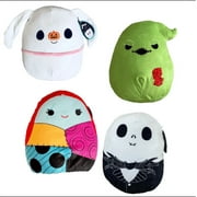 Squishmallows 5 Inch Nightmare Before Christmas Set of 4 - Jack, Sally, Oogie Boogie, Zero Halloween Plush Official Kelly Toys