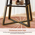 thumbnail image 4 of 31.5 in Small Round Dining Table for 2–4, Space Saving Kitchen Table with Storage, Mid Century Modern Metal Legs, Black, 4 of 9
