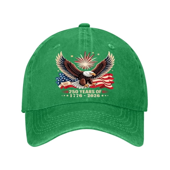 250th Anniversary USA Hat, 1776-2026 Patriotic Baseball Cap for Men Women, Eagle Flag Adjustable Sun Hat, for Hiking Camping Treval