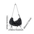 thumbnail image 2 of Bolso de hombro con lazo plisado suave, bolso Hobo de cuero PU, bolso cruzado de moda para mujer, 2 of 9