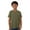 Military-Green, variant on Tultex Youth Fine Jersey Short Sleeve T-Shirt 100% Ring-Spun Cotton Plain Classic Fit Kids Tee (Black, L)