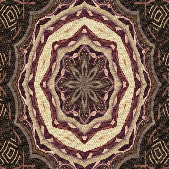 Ahgly Company Machine Washable Indoor Square Transitional Peru Brown Area Rugs, 8' Square