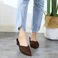 thumbnail image 5 of Wide Feet Heels for Women, Dress Heels for Women, Heels for Wide Feet, High Heels for Women, Womens Pointed Toe High Stiletto Heel Slip On Office Party Wedding Dress Shoes, Brown 8.5, 5 of 5