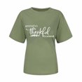 thumbnail image 4 of AOOCHASLIY Thanksgiving Day Women Tops Women's Casual Thanksgiving Print Pullover Short Sleeve T-Shirt Tops Shirt, 4 of 5