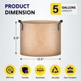 thumbnail image 2 of iPower 5-Pack 5 Gallon Plant Grow Bags Thickened Nonwoven Aeration Fabric Pots Durable Container, Strap Handles, Tan, 2 of 7