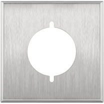 ENERLITES 2.125" Diameter Single Hole Receptacle Outlet Metal Wall Plate, Corrosive Resistant, Size 2-Gang 4.50" x 4.57", 7772, 430 Stainless Steel, UL Listed, Silver, Stainless-Steel